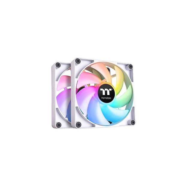 Вентилятор Thermaltake CT140 2шт, 140мм, 4-pin, 1500об/мин, 30.5 дБ, ARGB, белый, Ret [cl-f154-pl14sw-a] фото 1