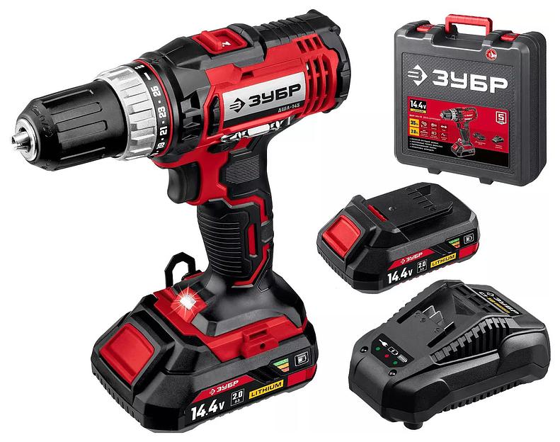 Дрель-шуруповерт Зубр ДШЛ-145-22 аккум. патрон:быстрозажимной (кейс в комплекте) фото 1