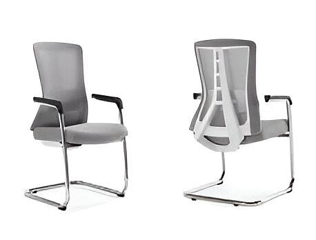 Кресло офисное на полозьях (белый с серым), под заказ фото 1