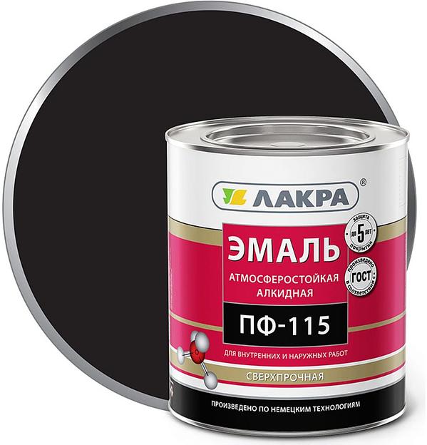 Эмаль ПФ-115 Лакра Черный 2,8кг фото 1