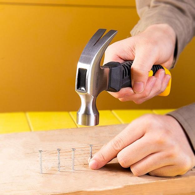 Молоток-гвоздодер укороченный Deli DL441008 250 гр, 160 мм, фиберглассовая рукоять фото 3