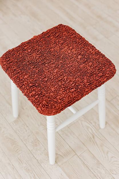 Чехол на табурет Чехлы&Пледы «Виктория» терракотовый (2 шт) ОПТ фото 2