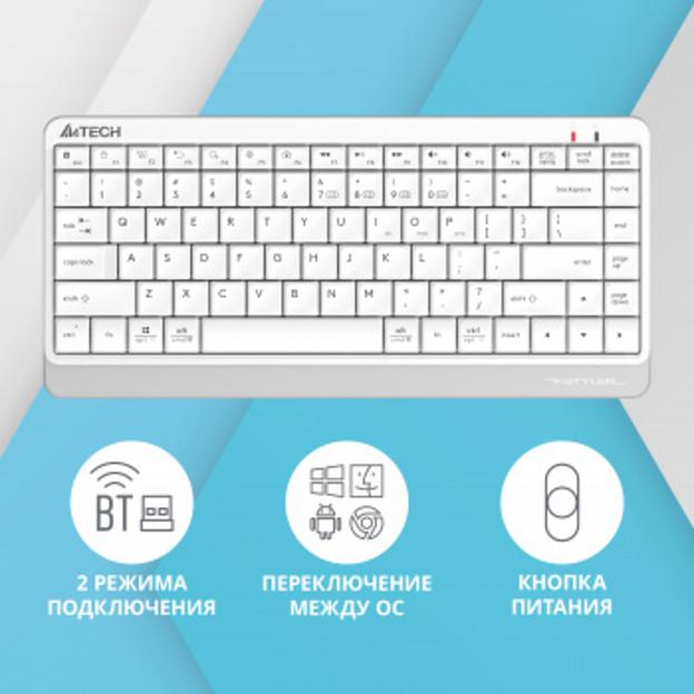 Клавиатура A4Tech Fstyler FBK11 белый/серый USB беспроводная BT/Radio slim фото 10
