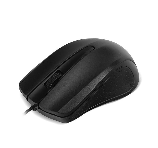 CBR CM 103 Black, Мышь проводная, оптическая, USB, 1000 dpi, 3 кнопки и колесо прокрутки, ABS-пластик, длина кабеля 1,5 м, цвет чёрный фото 1