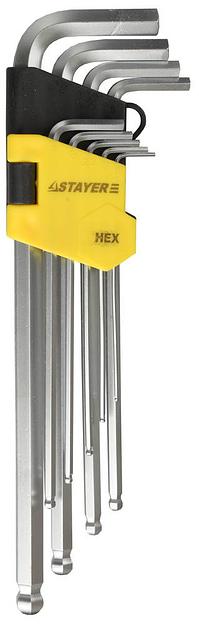 STAYER HERCULES HEX-Ball, 9 шт, набор длинных шестигранных ключей (2741-H9-2) фото 1