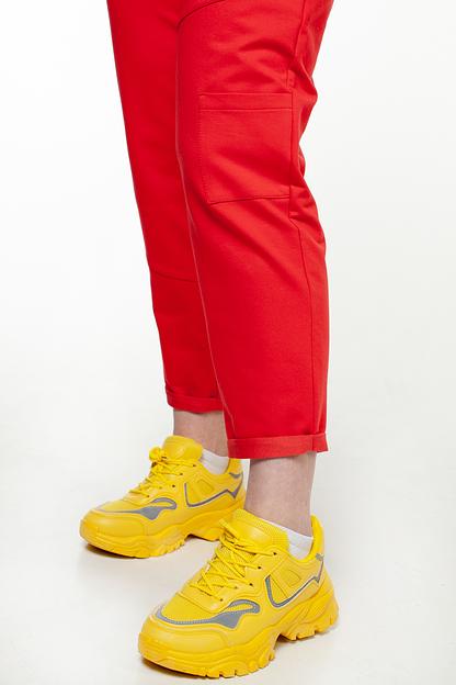 Брюки футер 2-х нитка  102/08/Красный  фото 3