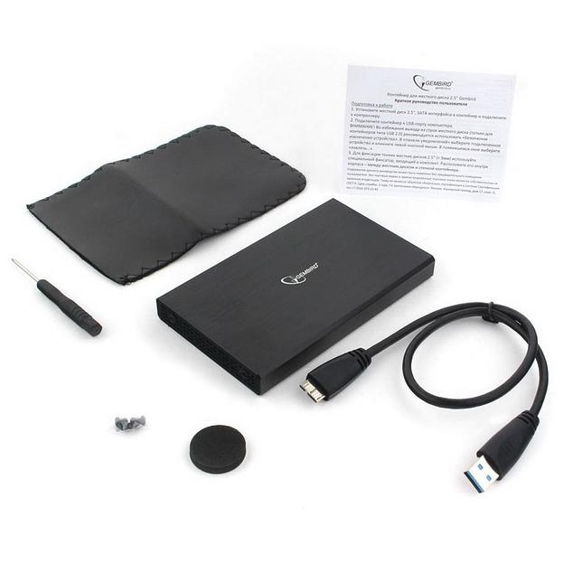 Внешний корпус 2.5" Gembird EE2-U3S-55, чёрный, USB 3.0, SATA, алюминий Gembird {50} (795069) фото 4