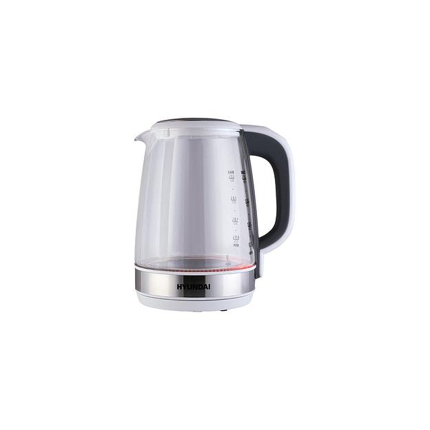 Чайник электрический Hyundai HYK-G8880, 2200Вт, серый и серебристый фото 1