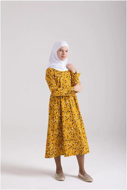 Платье Золотой ключик, хлопок, в горошек ОПТ фото 1