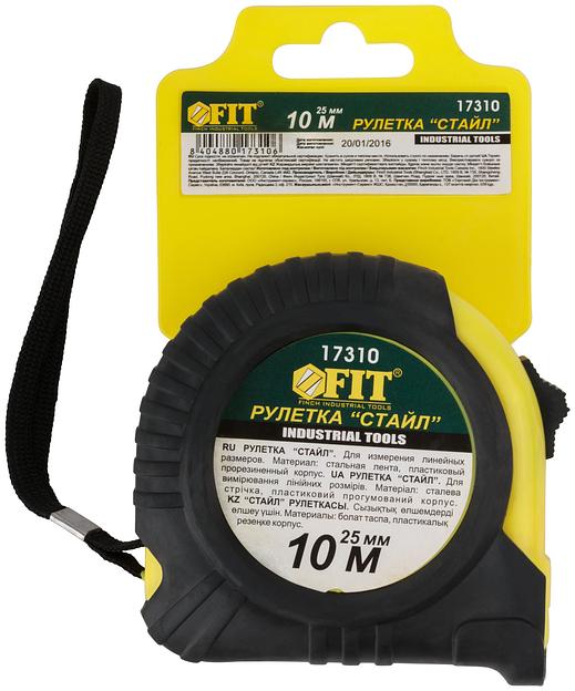 Рулетка Профи, прорезиненный корпус ''Стайл'' 10 м x 25 мм фото 3