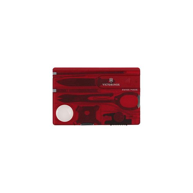 Швейцарская карта Victorinox SwissCard Lite, красный полупрозрачный, коробка подарочная [0.7300.t] фото 1
