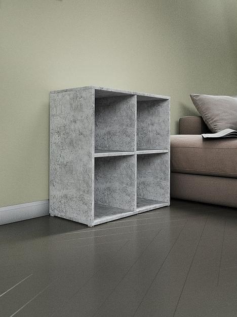 Стеллаж 2×2 4-секционный Wood&Stone «Малави» 320 цемент светлый 68.8×34.5×69.3 см фото 4