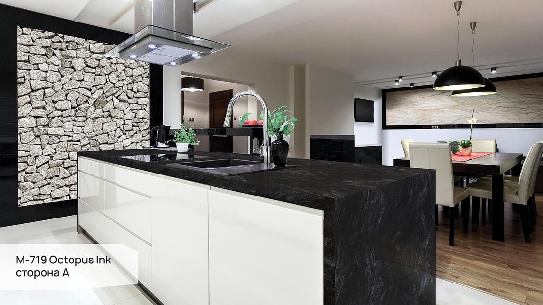 Кварцевый камень Grandex «M-719 А Octopus Ink» ОПТ фото 2