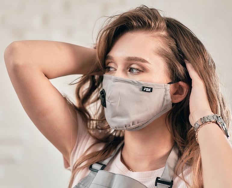 Комплект серый Фартук TiSi с защитной накидкой + Маска FSK опт фото 2