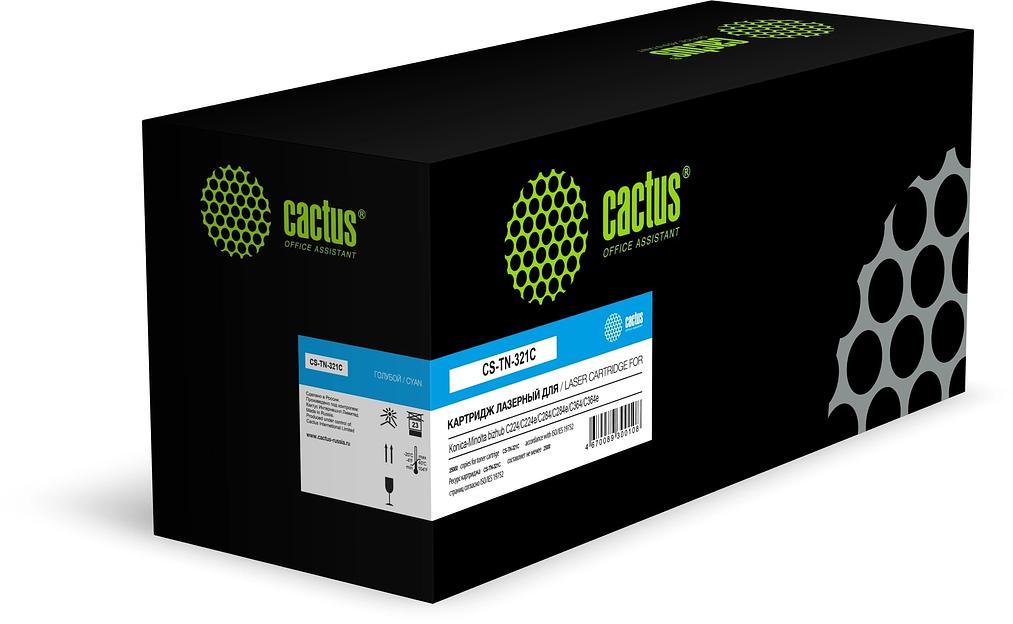 Картридж лазерный Cactus СS-TN-321C голубой (25000стр.) для Konica Minolta bizhub C224/C224e/C284/C284e/C364 фото 1