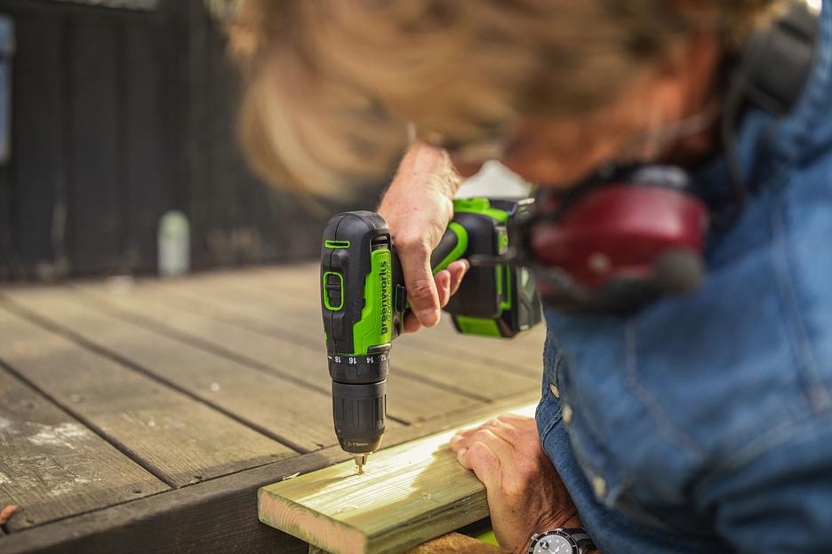 Дрель-шуруповерт Greenworks GD24DD35 аккум. патрон:быстрозажимной фото 7