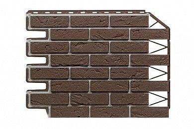 Фасадная панель FineBer Дачный Баварский кирпич темно-коричневый фото 1