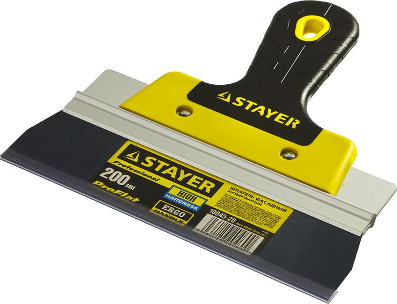 STAYER PROFlat, 200 мм, алюминиевая направляющая, двухкомпонентная ручка, анодированный фасадный шпатель (10045-20) фото 3