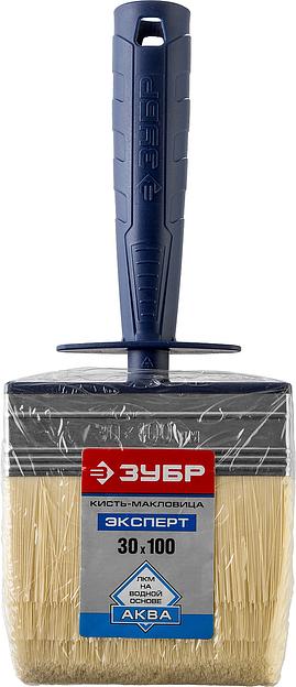 ЗУБР АКВА, 3 х 10 см, искусственная щетина, пластмассовый корпус, для воднодисперсионных и акриловых ЛКМ, макловица (01817-10) фото 2