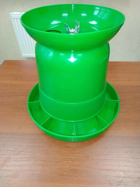 Кормушка бункерная для птиц 5 кг зелёная ОПТ фото 5