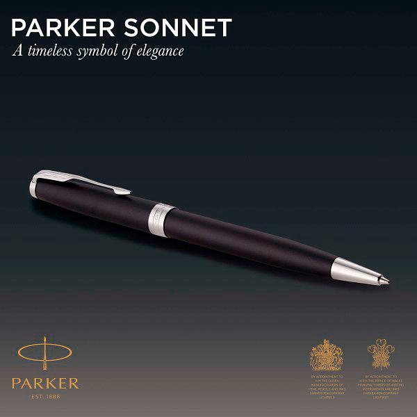 Ручка шариков. Parker Sonnet Core K529 (CW1931524) Matte Black CT M черн. черн. подар.кор. фото 3
