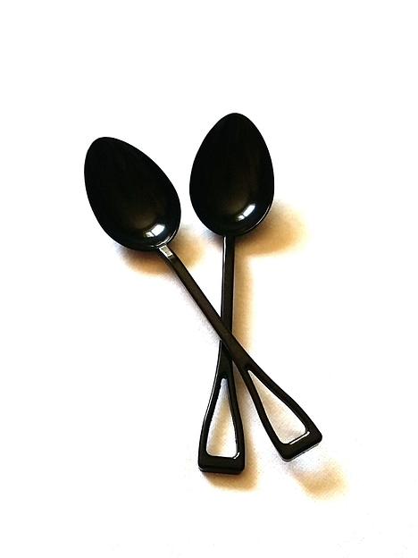 Ложка столовая одноразовая черная ОПТ фото 2