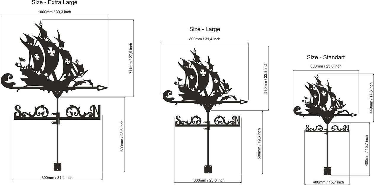 Флюгер «Корабль и дельфины» ОПТ фото 6