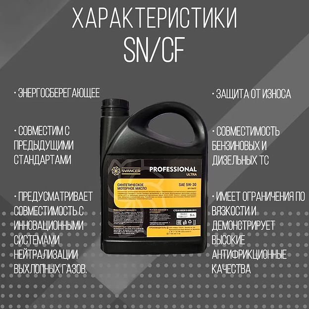 Масло моторное Svancer 5W-30 синтетическое 5 л ОПТ фото 4