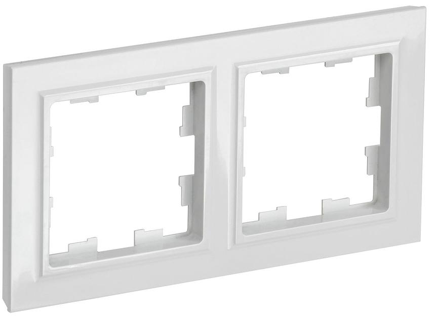 IEK BR-M22-K01 BRITE Рамка 2-мест. РУ-2-БрБ бел. фото 1