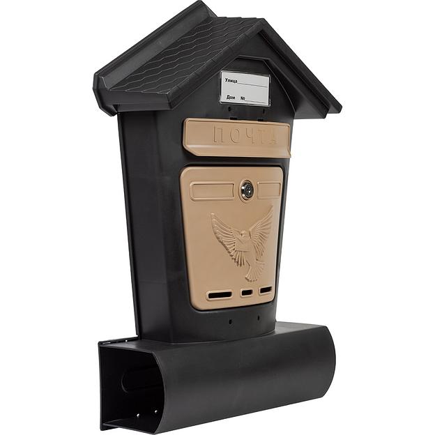Ящик почтовый «Элит» с замком пластиковый черный фото 1