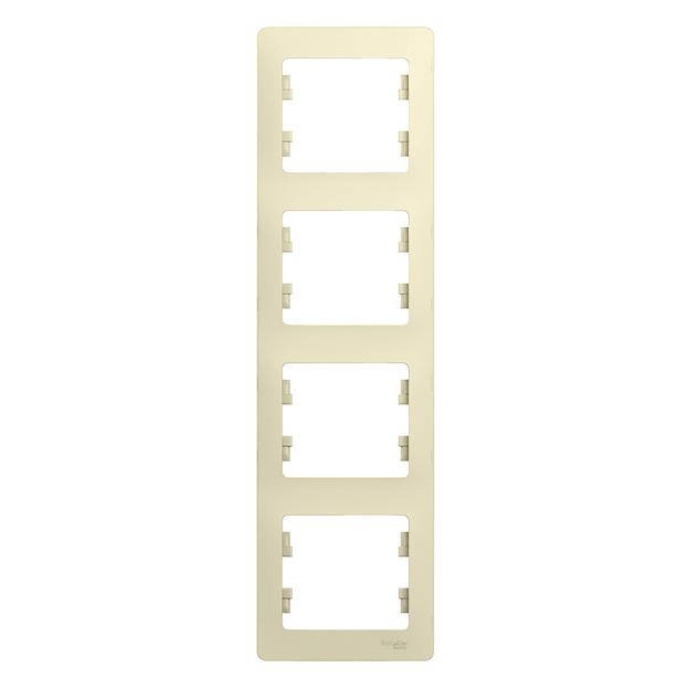 Systeme electric GSL000208 GLOSSA 4-постовая РАМКА, вертикальная, БЕЖЕВЫЙ фото 2