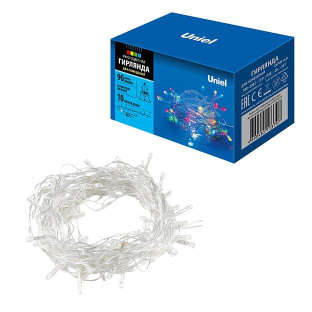 Гирлянда светодиодная 10м 90 светодиодов Разноцветный свет Провод прозрачный ULD-S1000-090/STA MULTI IP20 фото 7