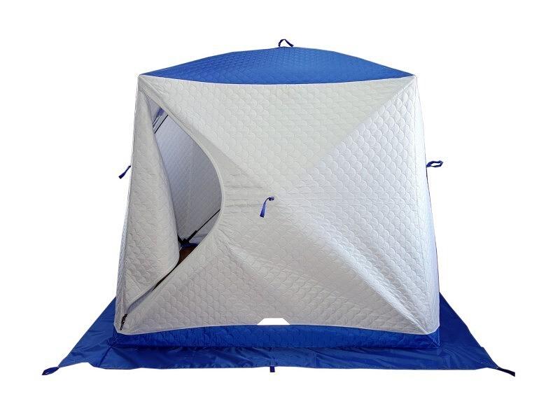 Недорогая зимняя палатка куб 2, 180х180х200 см, бело-синяя фото 2
