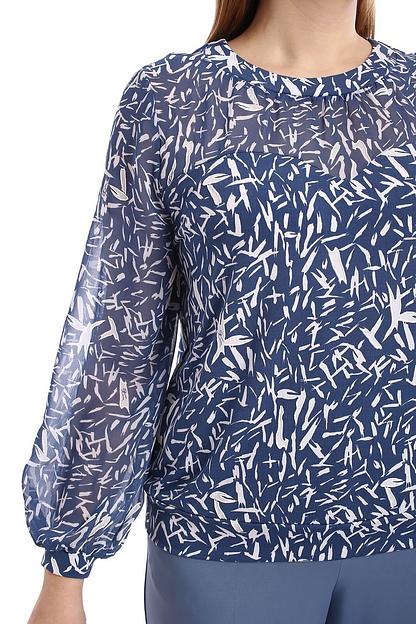 Джемпер женский арт.Ш4229, синий+белый ОПТ фото 4