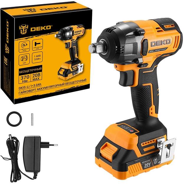 Гайковерт аккумуляторный бесщеточный DEKO DKIS-Li, 20В, 1*3.0Ач, 370 Нм фото 5