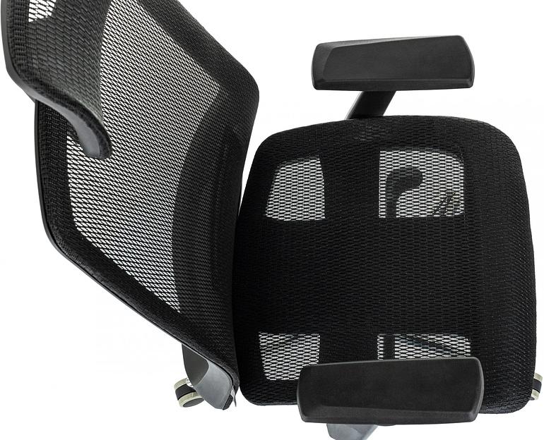 Кресло руководителя Бюрократ MC-912-H черный, сетка с подголов. крестов. металл хром фото 10