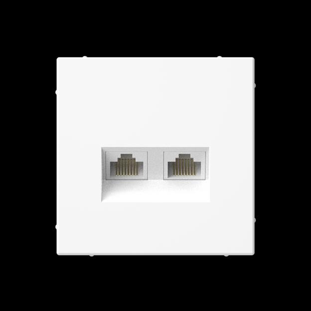 ARTGALLERY РОЗЕТКА двойная компьютерная RJ45+RJ45, кат. 5е, механизм, БЕЛЫЙ фото 1