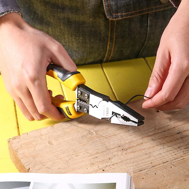 Комбинированные плоскогубцы многофункциональные Deli DL100008 215мм, (скручивание/зажим/резка/зачистка/обжим), сталь Cr-V, двухкомпонентная рукоять фото 4