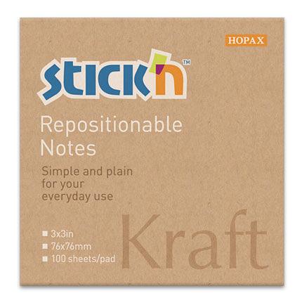Блок самоклеящийся бумажный Stick`n 21639 76x76мм 100лист. 62г/м2 Kraft Notes фото 1