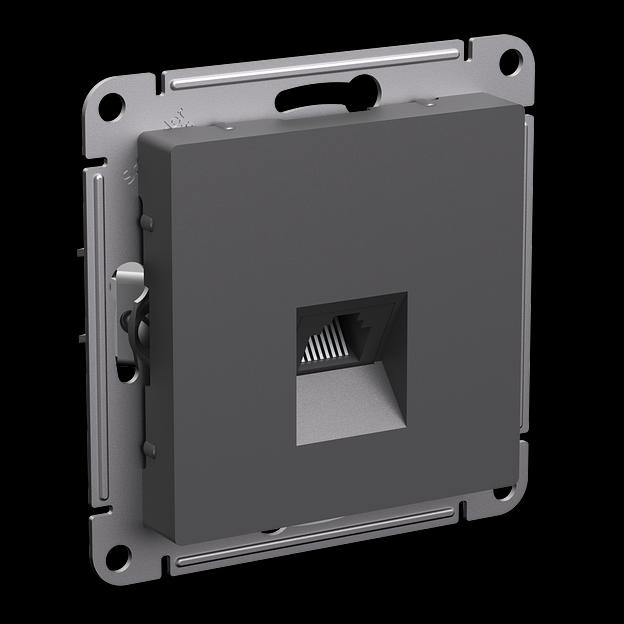 ATLASDESIGN РОЗЕТКА компьютерная RJ45, кат. 5Е, механизм, БАЗАЛЬТ фото 2