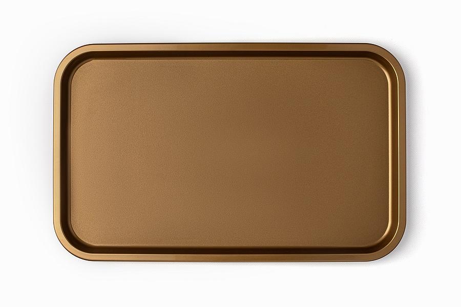 Поднос 52,5*32,5 см. золотой поверхность шагрень (508) MG /1/10/ фото 1