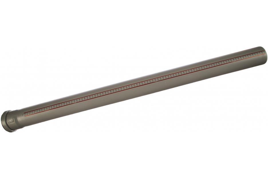 Труба канализационная 75x1000 мм НТЕМ однораструбная, серая фото 2