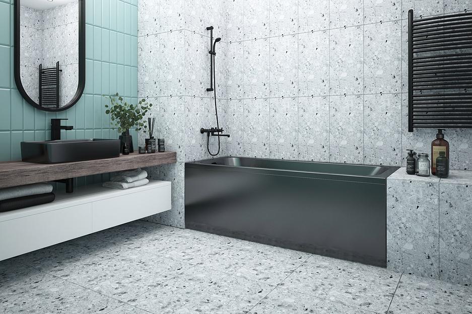 Экран для акриловой ванны Strict Black, черный, 1600 мм, опт фото 3