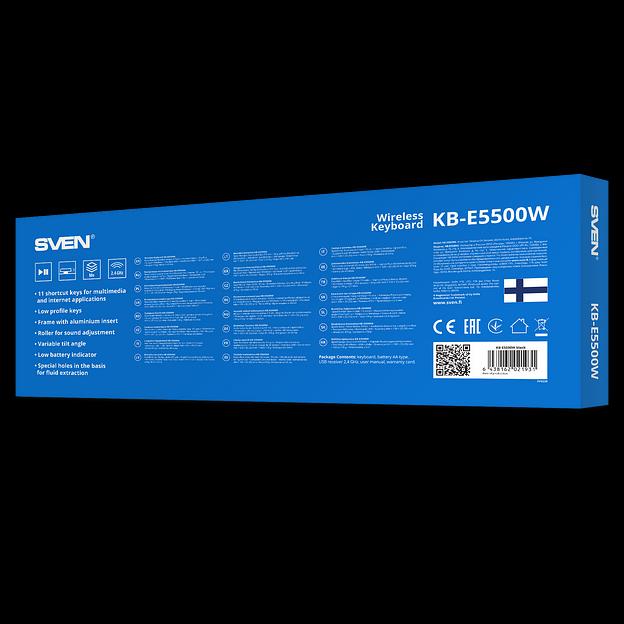 Клавиатура Wireless Sven KB-E5500W 2,4 GHz, 115кл. фото 7