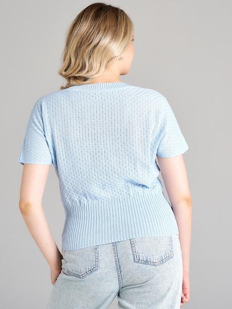 Кофта Вафелька голубой 46-48, 50-52, 54-56 ОПТ фото 4