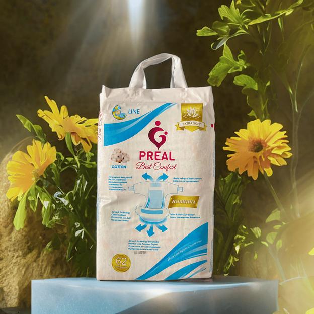 Детские подгузники Preal M 62 шт ОПТ фото 3