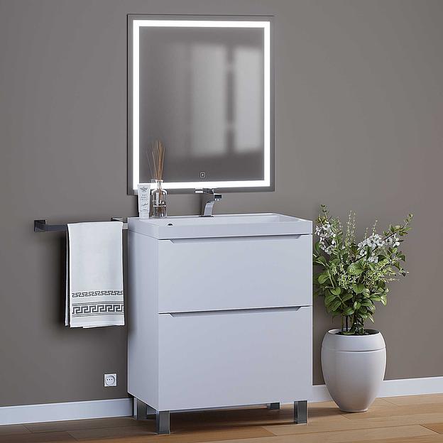 Тумба под раковину для ванной Uperwood Tanos, 70 см, напольная, белая, 2 ящика фото 7