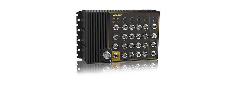 Коммутатор 4 x 10/100/1000BaseTX c функцией Bypass (2 пары), 16 x PoE+ 10/100BaseTX (разъем M12), два входа питания 72-110 В пост. фото 1