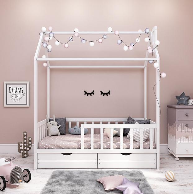 Одноярусная кровать-домик Skandi бук фото 1