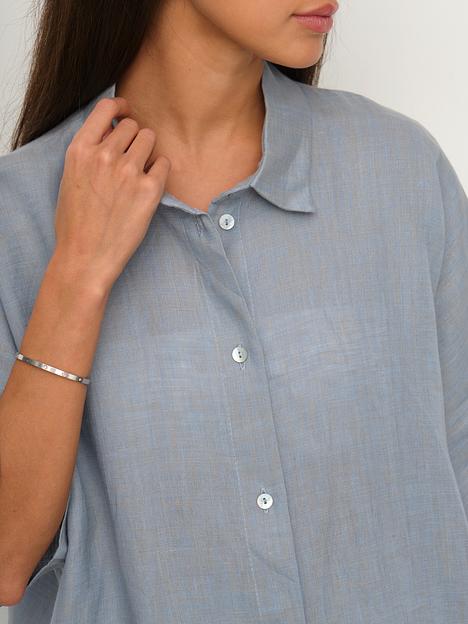 Рубашка короткая  S021_BBMNG/Бежево-голубой меланж  фото 10